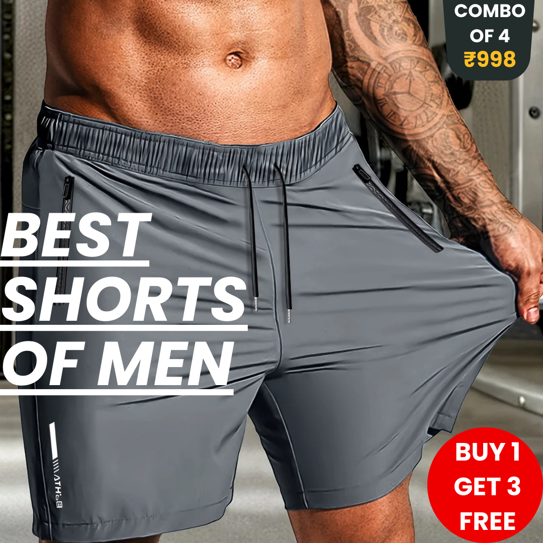 Combo of 4 Men's Stretchable Cotton Shorts