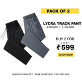 Combo of 2 Men's Sports Regular Fit Lycra Cool Track Pant with Two Side Pockets