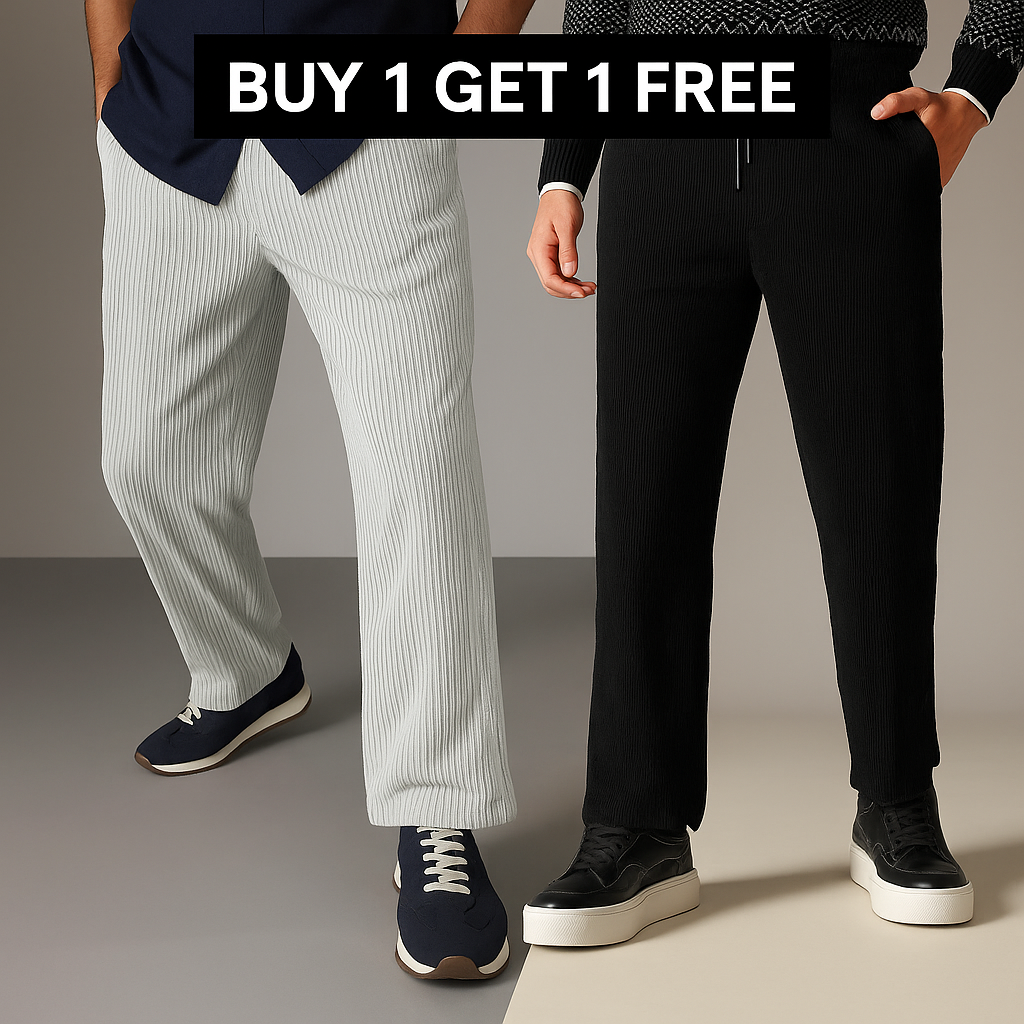 Combo of 2 Cuadray Fabric Stylish Pants | Perfect Blend of Comfort & Style - Black & Grey