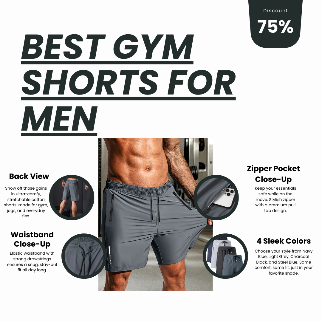 Combo of 4 Men's Stretchable Cotton Shorts